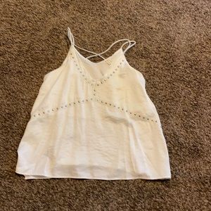 Silk white tank top size large